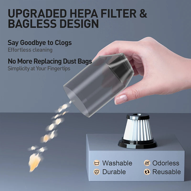 Car Vacuum Cleaner Mini Portable Wireless Vacuum Cleaner Powerful Cleaning Machine for Car Home Cleaning