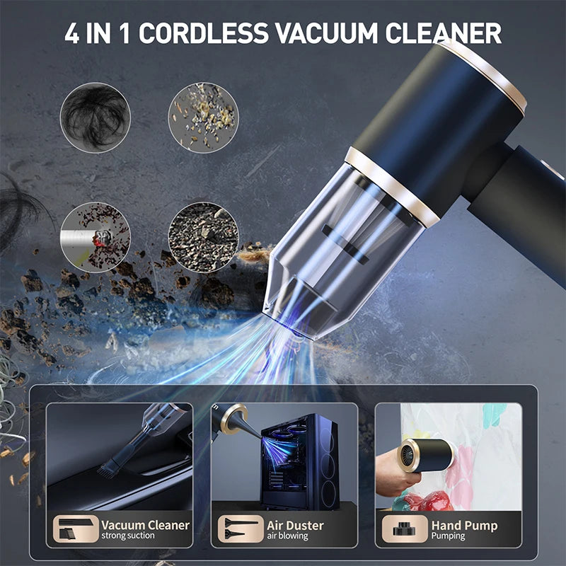 Car Vacuum Cleaner Mini Portable Wireless Vacuum Cleaner Powerful Cleaning Machine for Car Home Cleaning